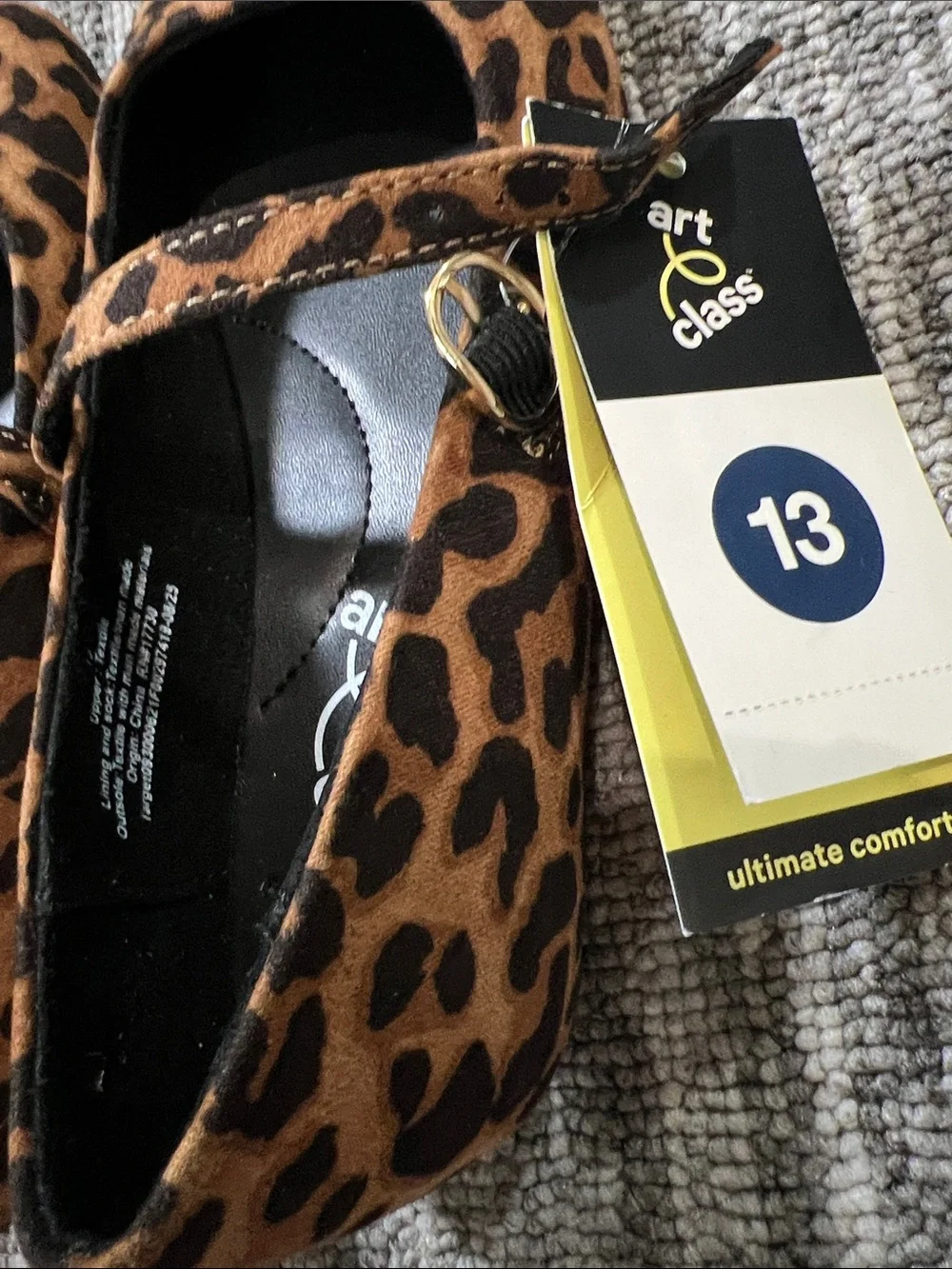 Art Class Girls Brown Bronwyn Mary Jane Flats Leopard Print Various Sizes